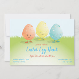 Friendly Easter Hunt Horizontal Cartoon Kaart