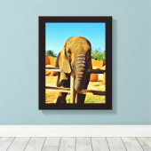Friendly Elephant Canvas Afdruk (Insitu (Houten vloer))