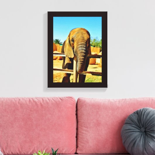 Friendly Elephant Canvas Afdruk (Insitu (Woonkamer))
