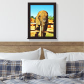 Friendly Elephant Canvas Afdruk (Insitu (Slaapkamer))