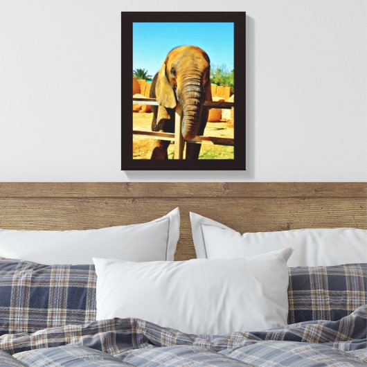 Friendly Elephant Canvas Afdruk (Insitu (Slaapkamer))