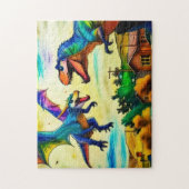 Friendly Encounter -  Dragon and Dinosaur Legpuzzel (Verticaal)