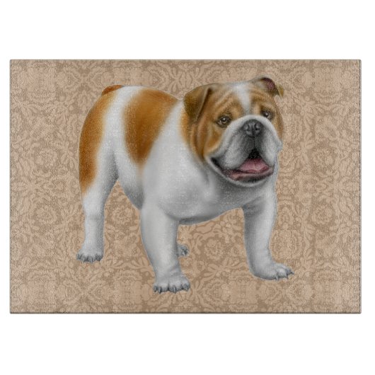 Friendly English Bulldog Cutting Board Snijplank (Voorkant)
