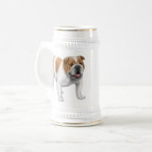 Friendly English Bulldog Stein Bierpul (Voorkant links)