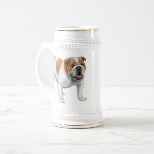 Friendly English Bulldog Stein Bierpul (Voorkant links)