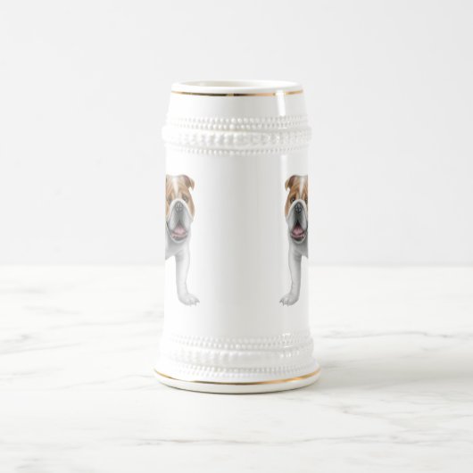 Friendly English Bulldog Stein Bierpul (Center)