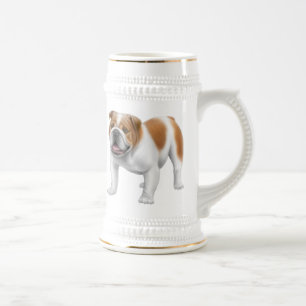 Friendly English Bulldog Stein Bierpul