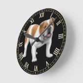 Friendly English Bulldog Wall Clock Ronde Klok (Hoek)