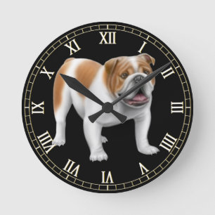 Friendly English Bulldog Wall Clock Ronde Klok