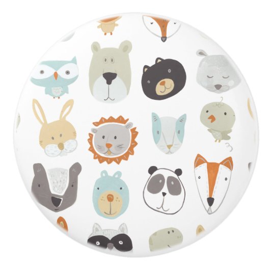 Friendly Faces | Portretten van stutdieren Keramische Knop (Voorkant)