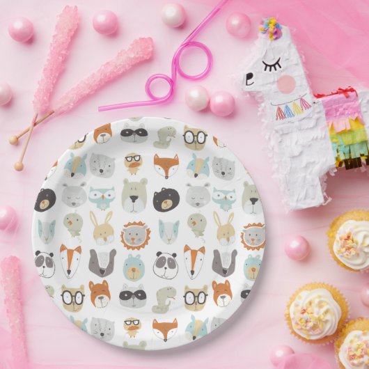 Friendly Faces | Portretten van stutdieren Papieren Bordje (Feest)