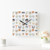 Friendly Faces | Portretten van stutdieren Vierkante Klok (Huis)