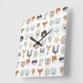 Friendly Faces | Portretten van stutdieren Vierkante Klok (Hoek)