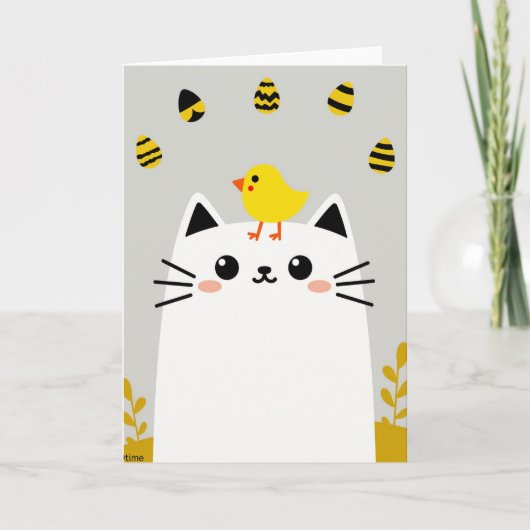 Friendly Feline Spring Card Kaart (Voorkant)