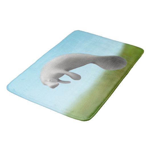 Friendly Florida Manatee Bath Mat (Gekanteld)