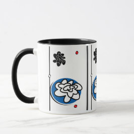 Friendly Flower coffeesmok zwart blauw rood Mok