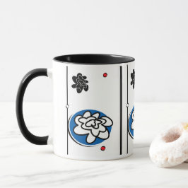 Friendly Flower coffeesmok zwart blauw rood Mok
