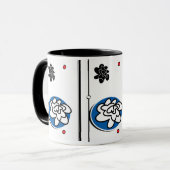 Friendly Flower coffeesmok zwart blauw rood Mok (Voorkant links)