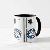 Friendly Flower coffeesmok zwart blauw rood Mok (Voorkant rechts)