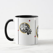 Friendly Flower coffy mok elegant red yellow grijs (Links)