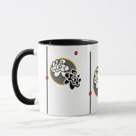 Friendly Flower coffy mok elegant red yellow grijs