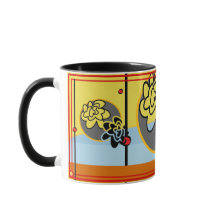 Friendly Flower mok extra blue yellow stripe red