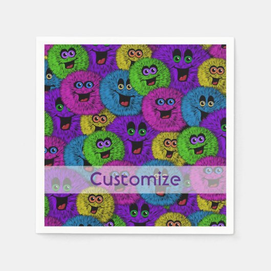 Friendly Fuzzles Cute Creatures Napkins Servetten (Voorkant)