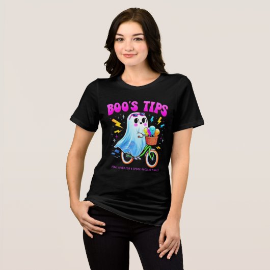 FRIENDLY GHOST, BOO PHANTOM Tri-Blend SHIRT (Voorkant volledig)