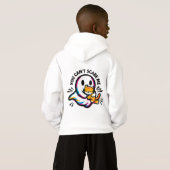 Friendly Ghost & Cat Whimsical Halloween Hoodie (Achterkant volledig)