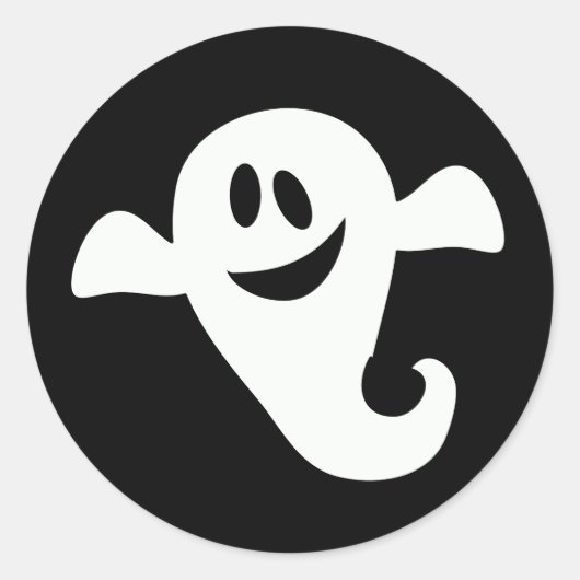 Friendly Ghost Halloween Ronde Sticker (Voorkant)