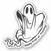 Friendly Ghost Halloween Sticker (Voorkant)
