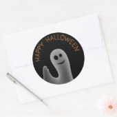 Friendly Ghost (Happy Halloween) Ronde Sticker (Envelop)