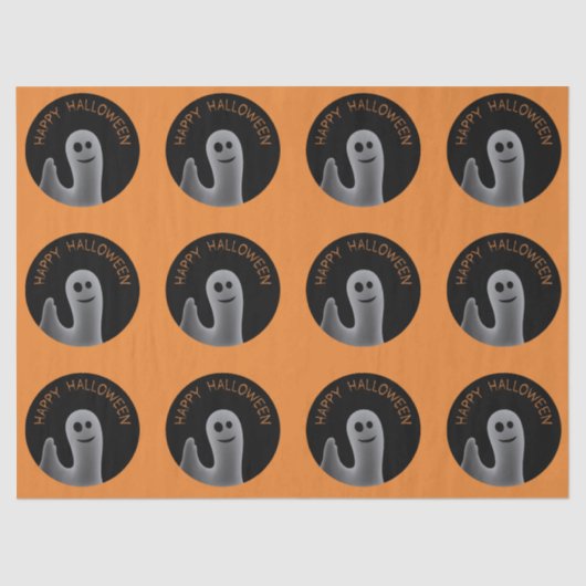 Friendly Ghost (Happy Halloween) Tissuepapier (Voorkant)