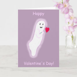 Friendly Ghost Happy Valentine's Day-kaarten Kaart