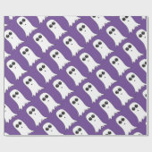 Friendly Ghost met paarse achtergrond Cadeaupapier (Vlak)