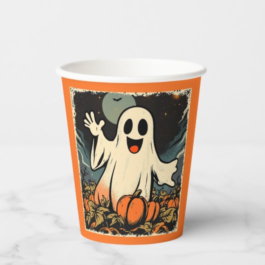 "Friendly Ghost" Replica uit de jaren 50 Papieren Bekers (Voorkant)