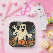 "Friendly Ghost" Replica uit de jaren 50 Papieren Bordje (Feest)