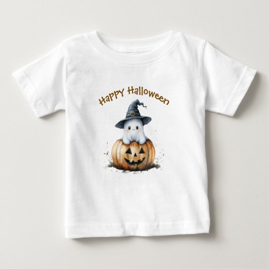 Friendly Ghost Witch Hat Pumpkin Halloween (Voorkant)