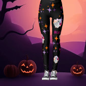 Friendly Ghosts Colorful Halloween Leggings