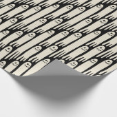 Friendly Ghosts on Cream and Pink – Halloween Patt Cadeaupapier (Hoek)