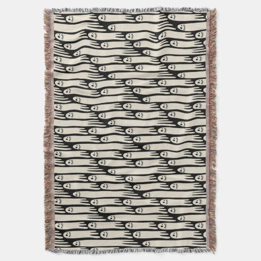 Friendly Ghosts on Cream and Pink – Halloween Patt Deken (Voorkant Verticaal)