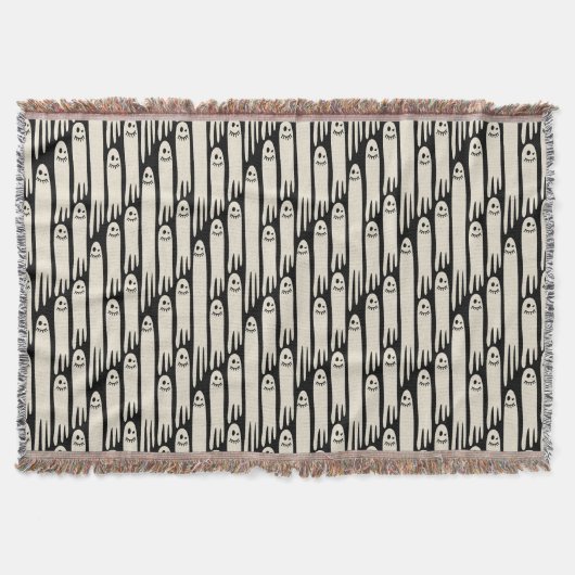 Friendly Ghosts on Cream and Pink – Halloween Patt Deken (Voorkant)