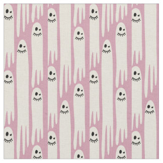 Friendly Ghosts on Cream and Pink – Halloween Patt Stof
