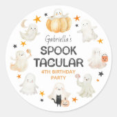 Friendly Ghosts Spooktacular Kids Birthday Party Ronde Sticker (Voorkant)