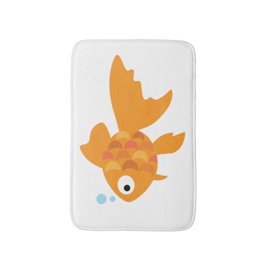 Friendly Gold Fish Illustration Badmat (Voorkant Verticaal)