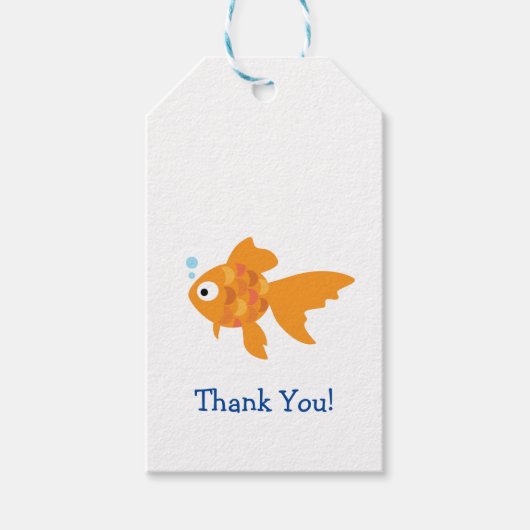 Friendly Gold Fish Illustration Cadeaulabel (Voorkant)
