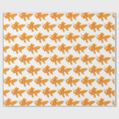 Friendly Gold Fish Illustration Cadeaupapier (Vlak)