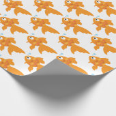 Friendly Gold Fish Illustration Cadeaupapier (Hoek)