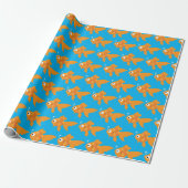 Friendly Gold Fish Illustration Cadeaupapier (Uitgerold)