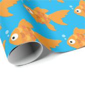 Friendly Gold Fish Illustration Cadeaupapier (Rol Hoek)
